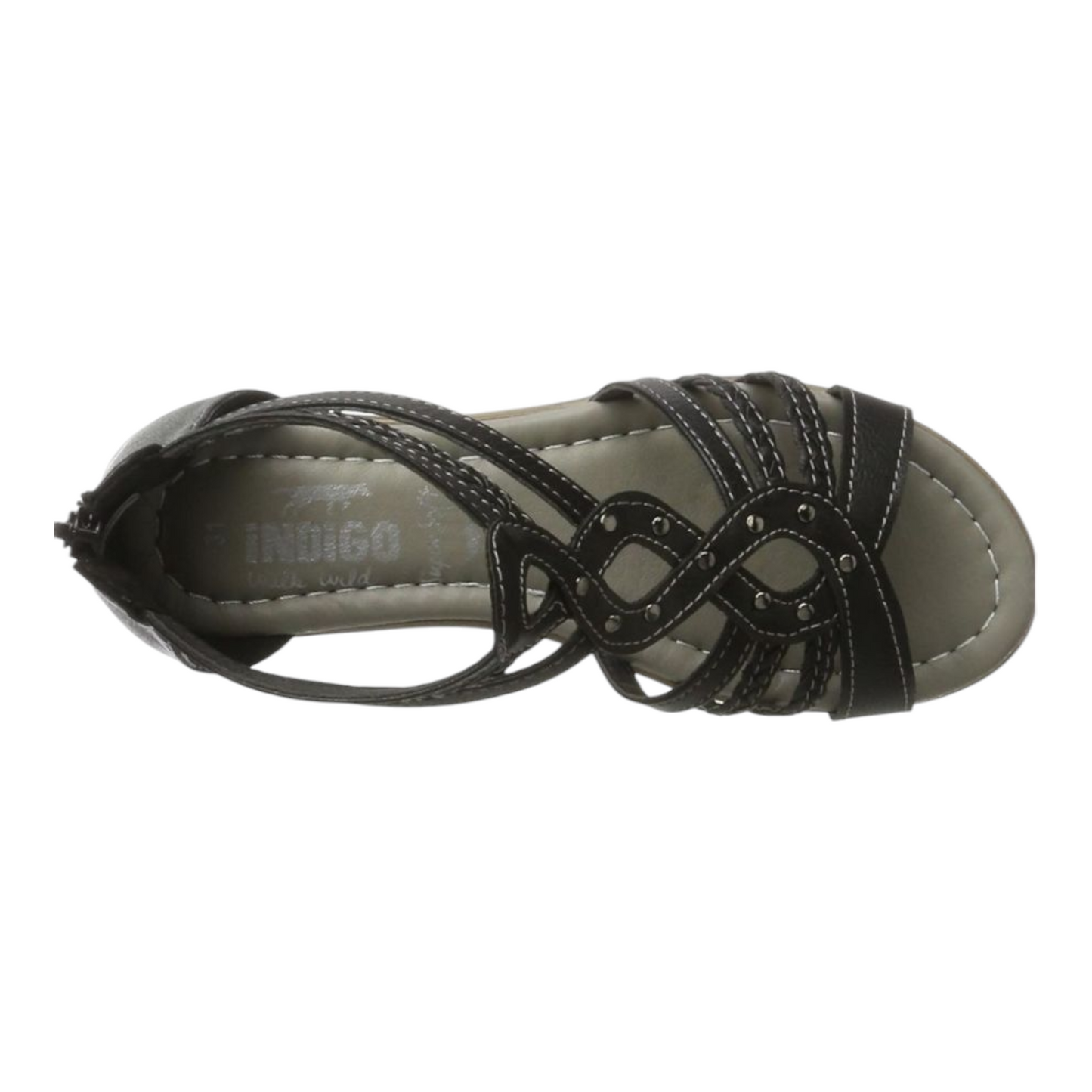 Indigo Wild Sandale Mädchen mit Reißverschluss Schwarz Größe 32