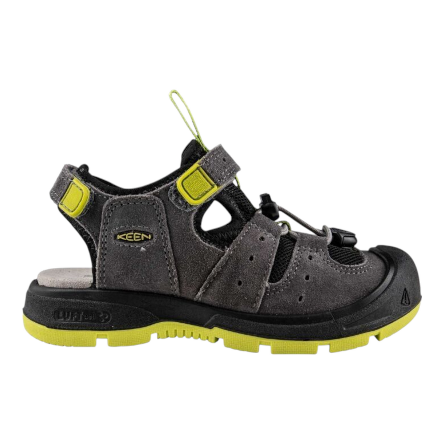 Keen Sandale Jungen Steel Grey/Chartreuse mit Zehenschutz