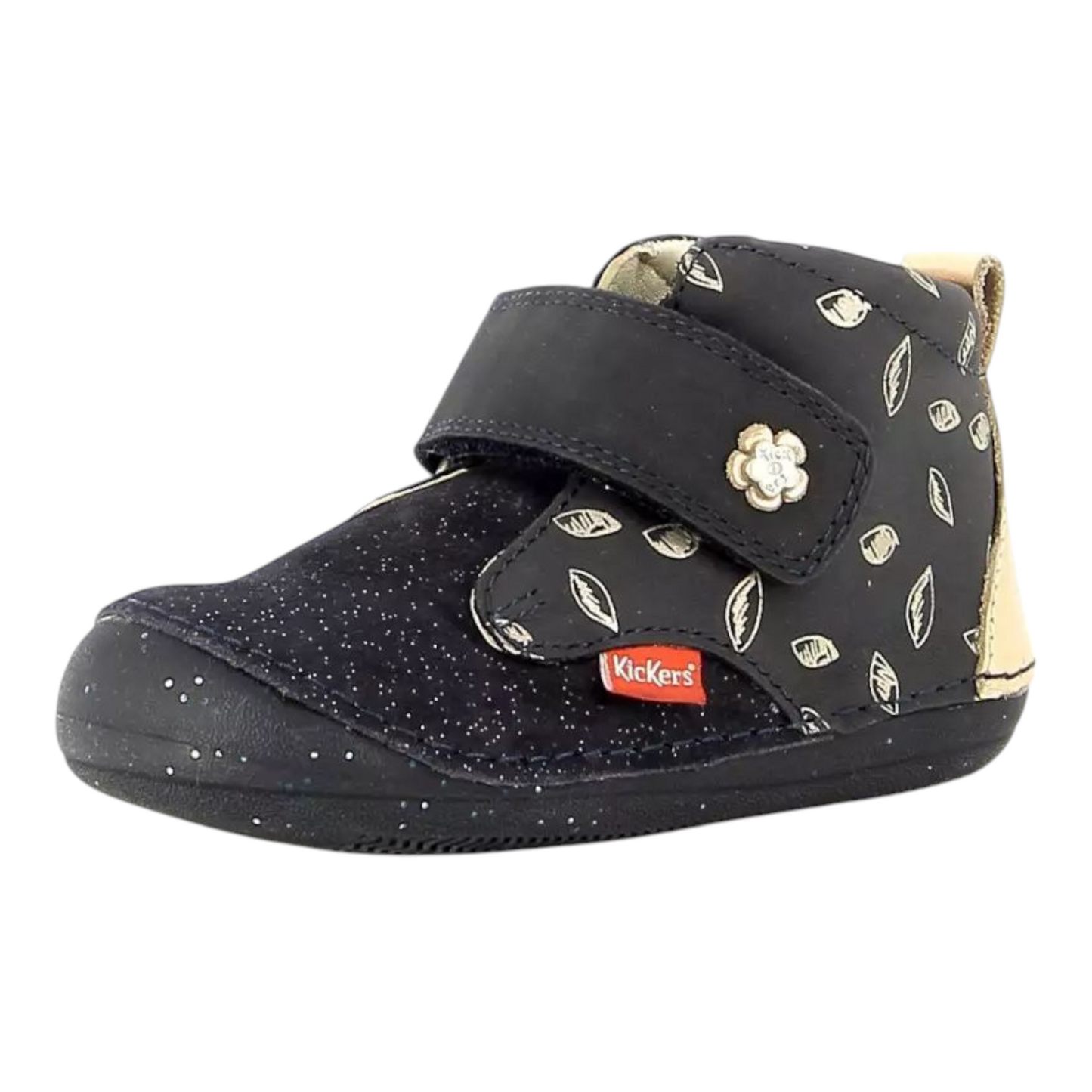 Kickers Halbschuh Mädchen Marine Imprime mit Klettverschluss Sabio
