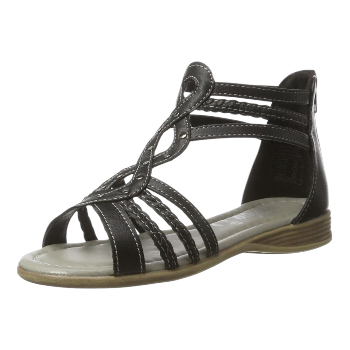 Indigo Wild Sandale Mädchen mit Reißverschluss Schwarz Größe 32