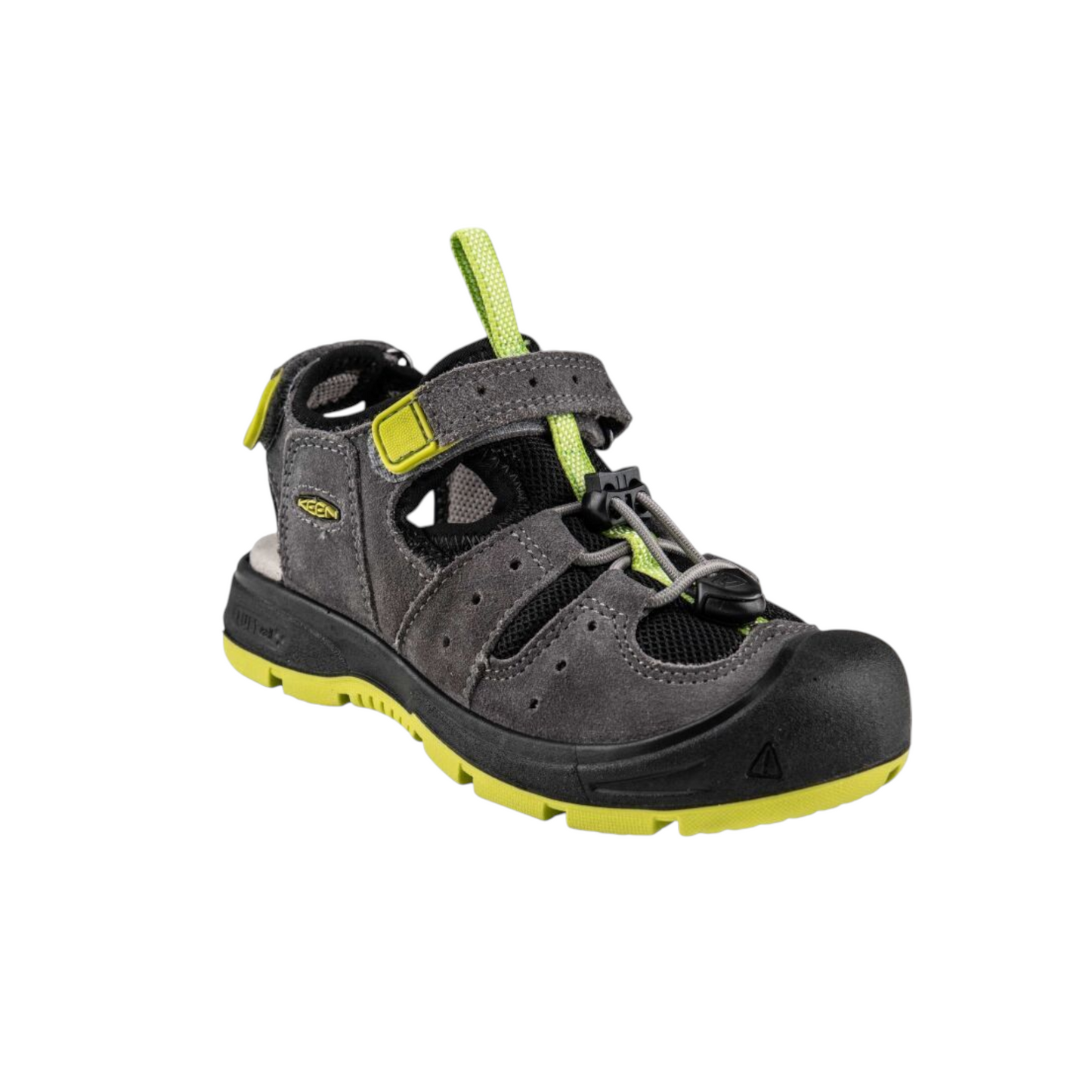 Keen Sandale Jungen Steel Grey/Chartreuse mit Zehenschutz