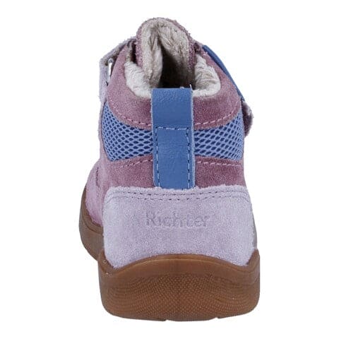 Richter Barfußschuh Mädchen Mauve mit Klettverschluss Tex Leder