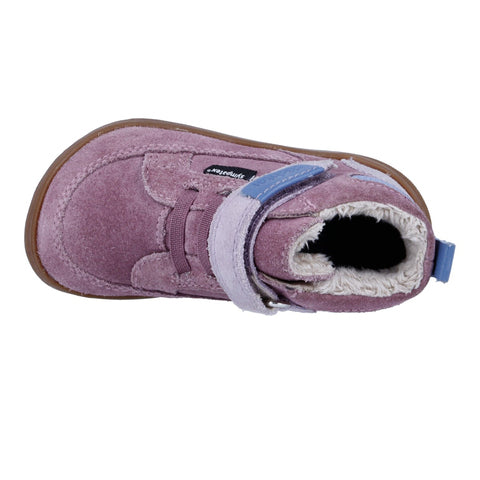Richter Barfußschuh Mädchen Mauve mit Klettverschluss Tex Leder
