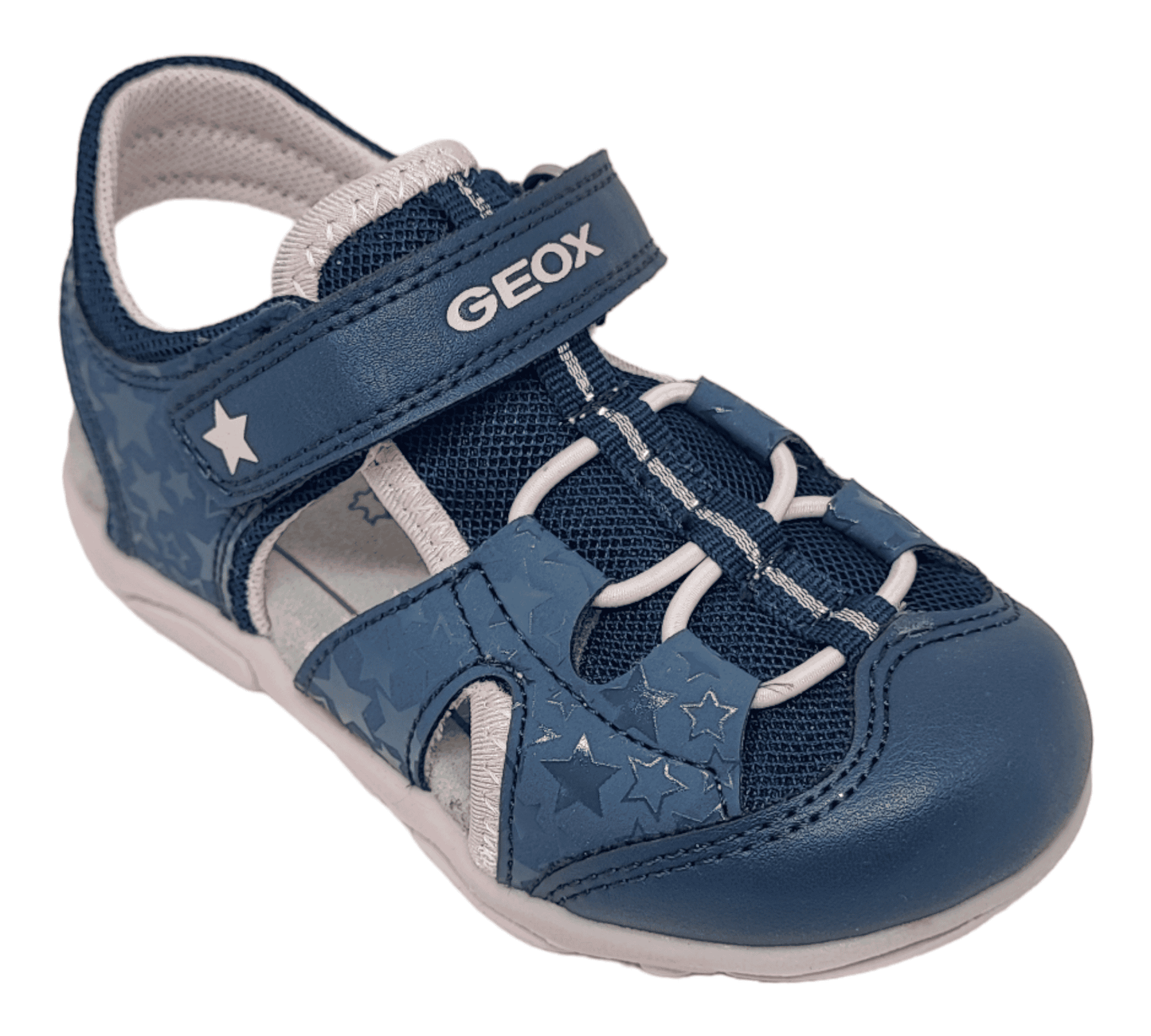 GEOX Kinder Sandale mit Zehenschutz und Klettverschluss
