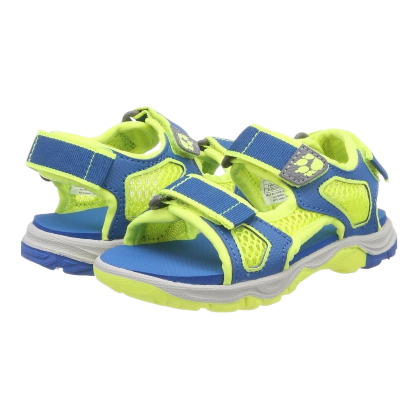 Jack Wolfskin Trekking Sandale Unisex mit Klettverschluss Neon/Blau Größe 40