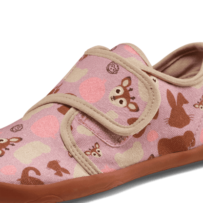 Affenzahn Hausschuh Mädchen Baumwolle mit Klettverschluss Barfußschuh