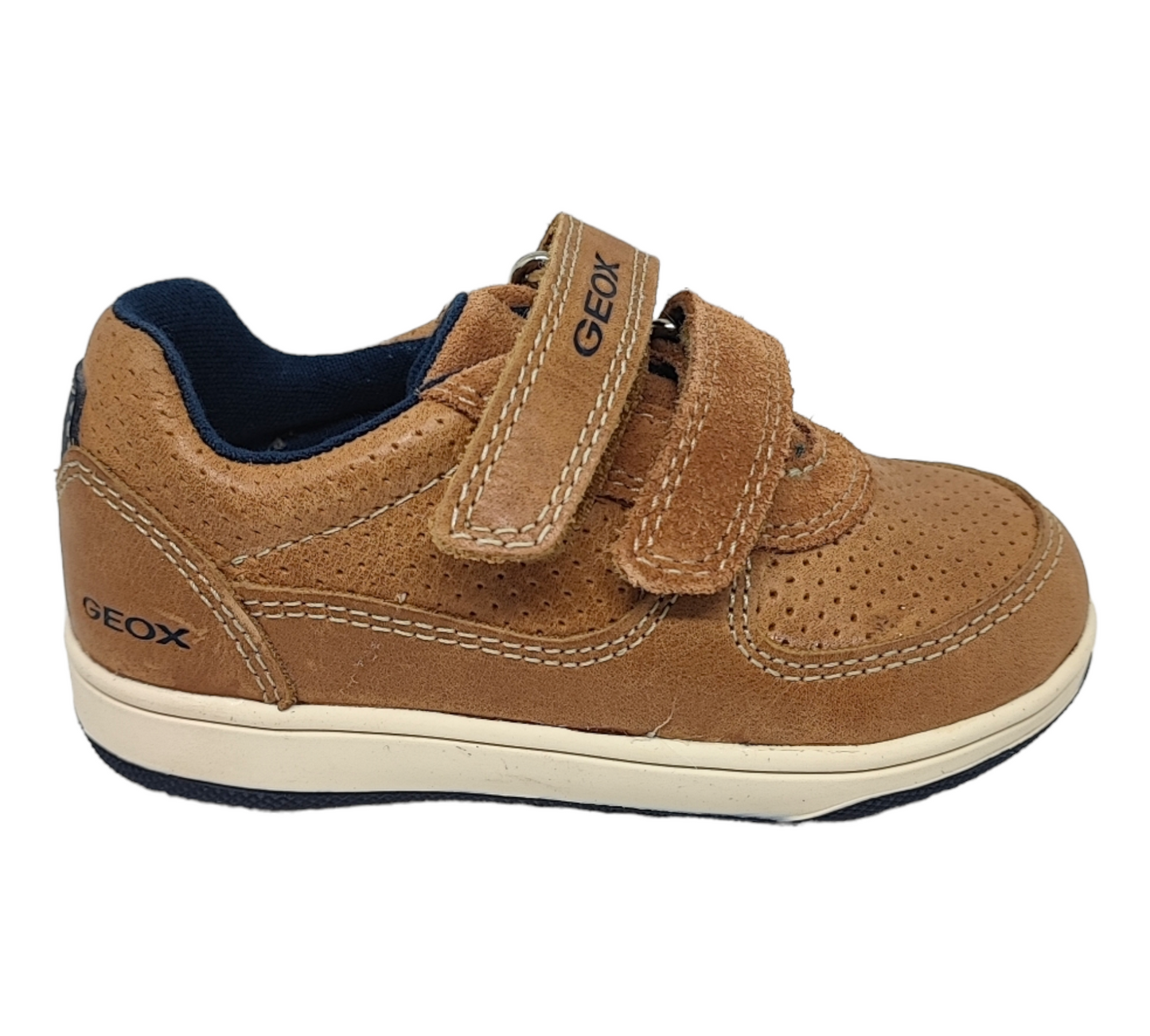 GEOX Kinder Sneaker in Leder mit Klettverschluss