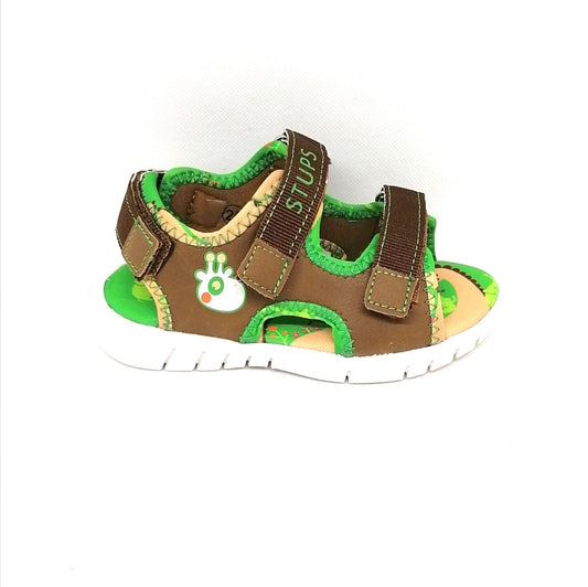 STUPS Kinder Sandale mit Klettverschluss und Dinomotiv